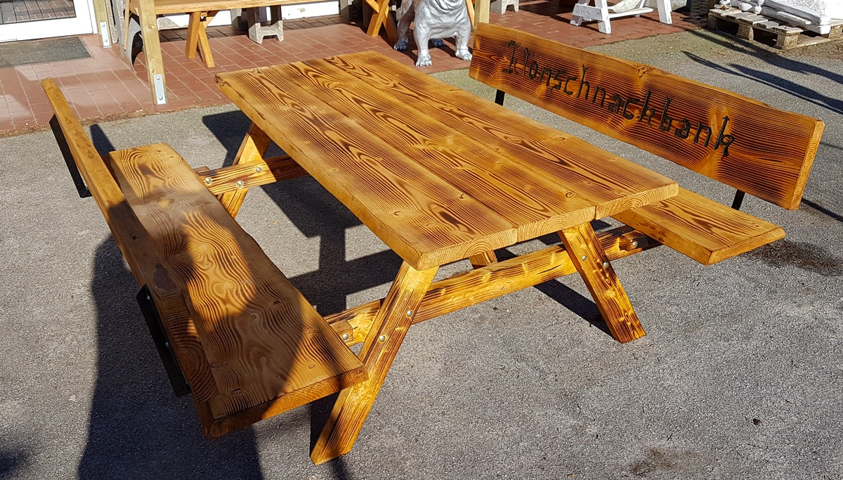 Picknickbank Douglasie mit Rückenlehnen