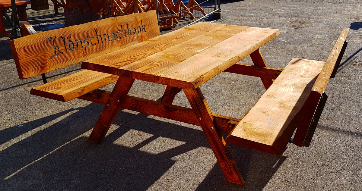 Picknickbank Douglasie mit Rückenlehnen