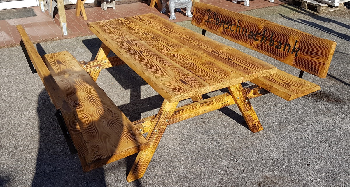 Picknickbank Douglasie mit Rückenlehnen